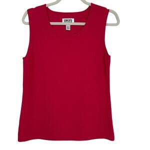 Vintage Chicos Design Pink Tank Top Size 2 US 12 Rayon Nylon Hong Kong